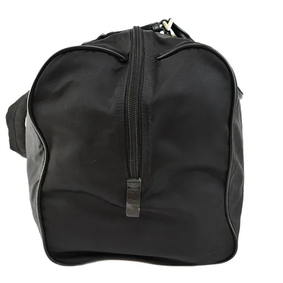 PRADA: Black, Tessuto Nylon & Saffiano Leather Duffel/Weekender Bag (su) - Picture 3 of 12